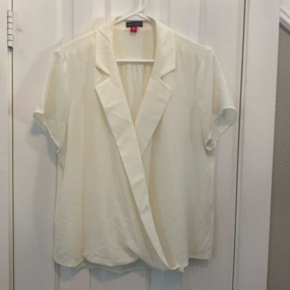 Very gently worn cream crossover blouse